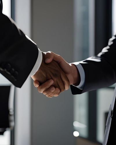 xecutivos Apertando as Mãos em Negociação de Sucesso: Estratégia de Negócios e Competitividade Dois executivos apertando as mãos em um ambiente corporativo, simbolizando uma negociação bem-sucedida. A imagem destaca a importância da estratégia de negócios e da competitividade no mercado. O branding e o valor da empresa são reforçados através da satisfação do cliente e da fidelização. A análise de dados e a gestão de equipe são essenciais para otimizar os processos de venda e aumentar o ticket médio. A negociação eficaz e a retenção de talentos são cruciais para o crescimento sustentável. Duomo Marketing e Criação de Marca.